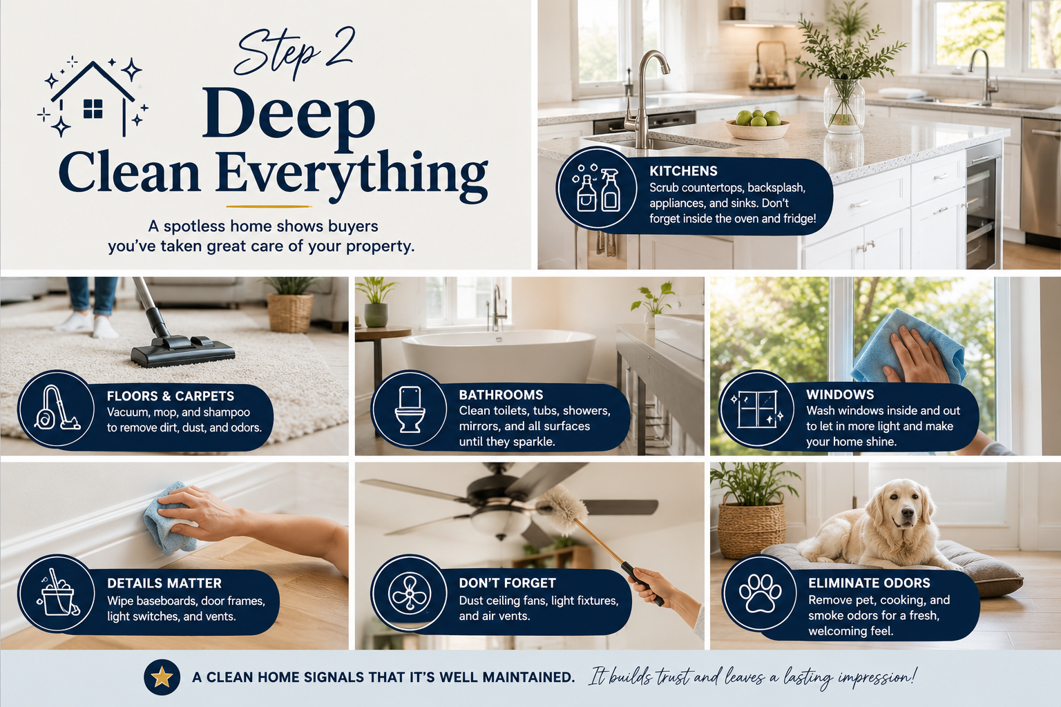 Step 2 – Deep Clean Everything before listing your home