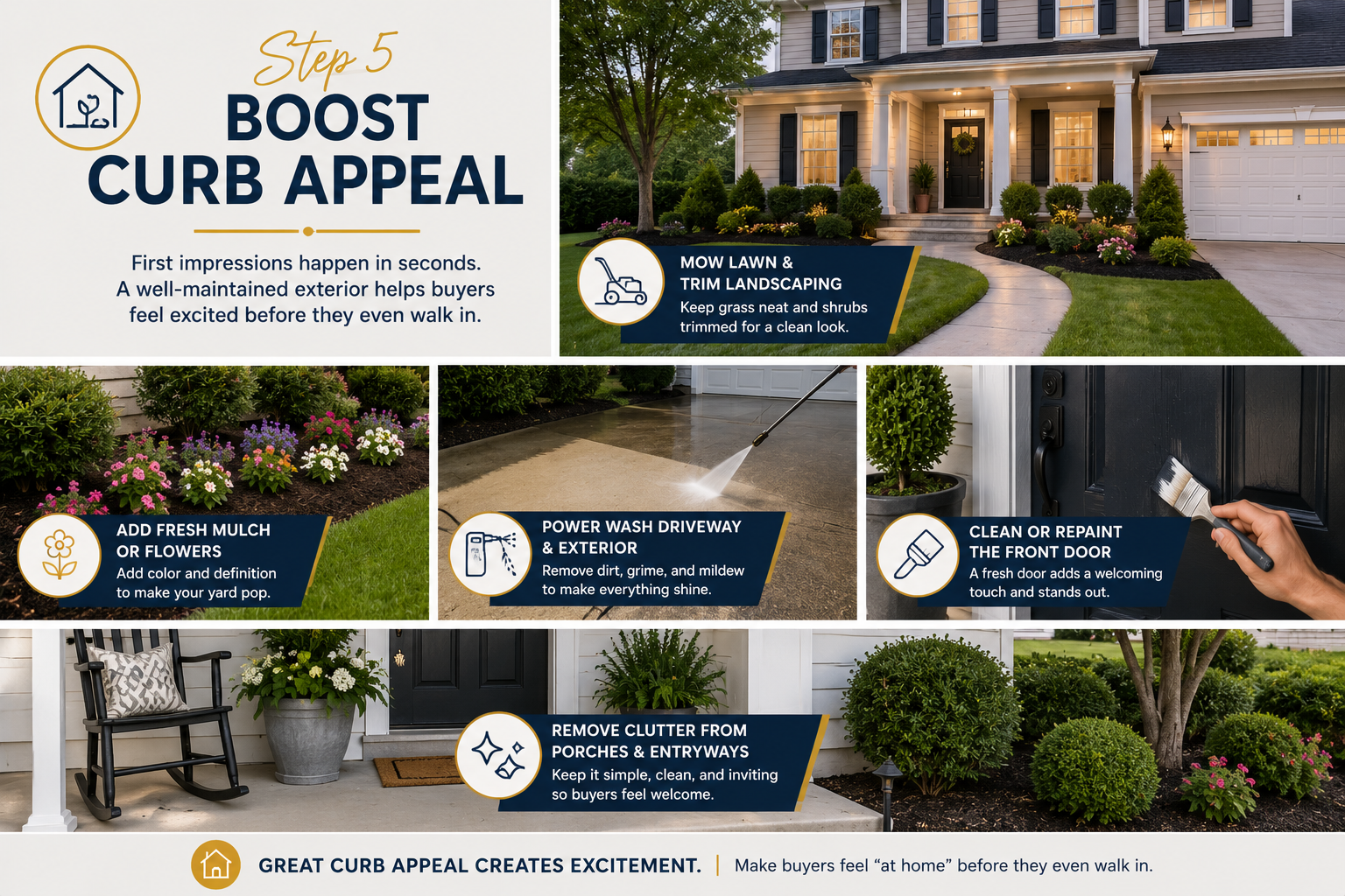 Step 5 – Boost Curb Appeal before listing your home