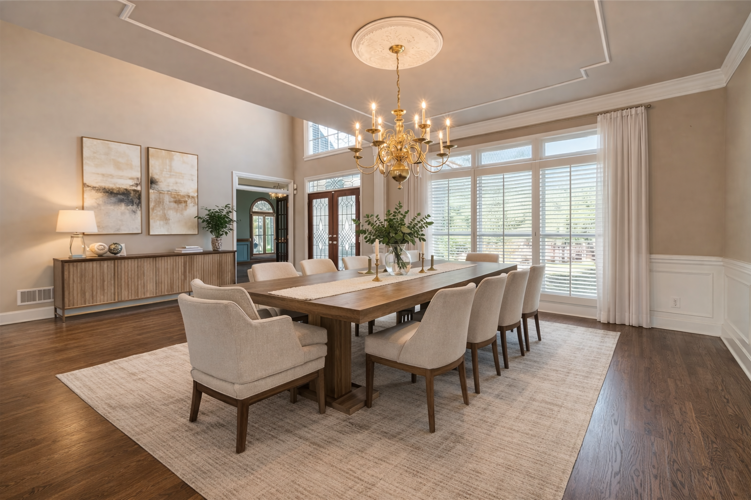 After virtual staging — furnished and styled