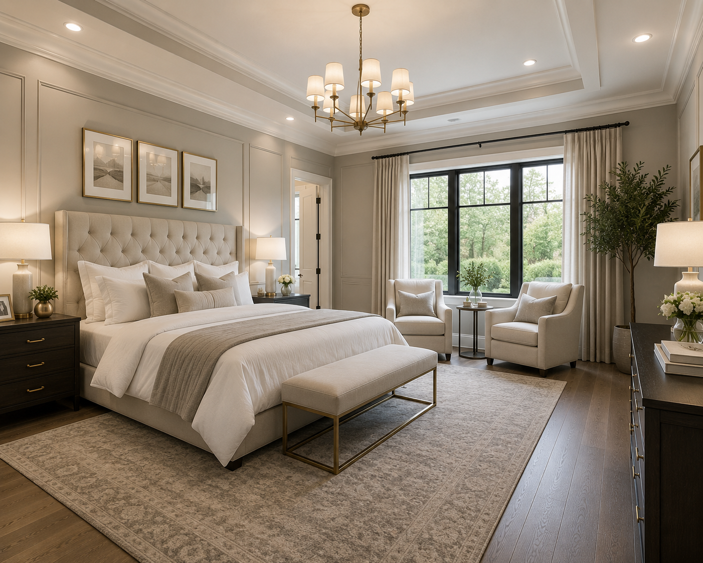 Staged bedroom